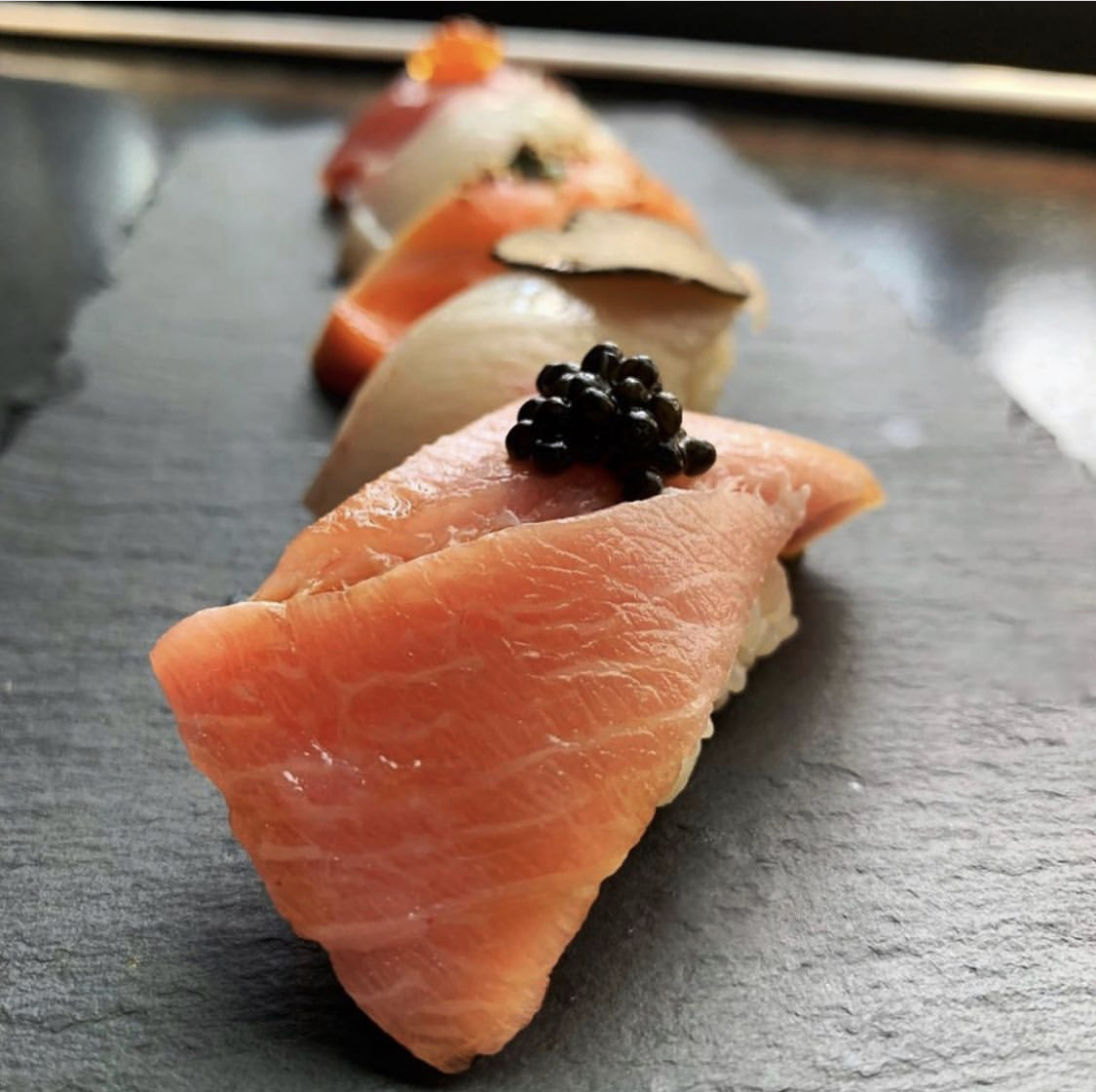 Sushi nigiri with caviar